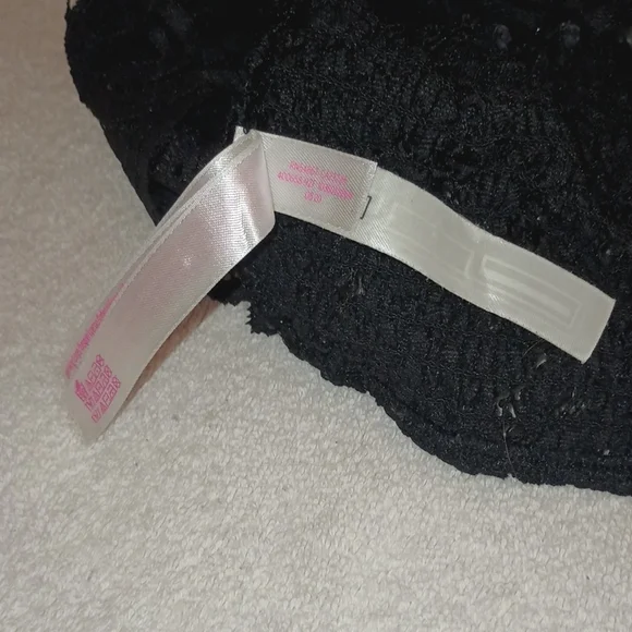 Pink Victoria's Secret Black Smocked Lace Bralette Size M - Picture 5 of 8